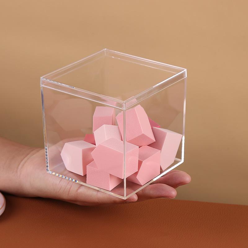 1pc With Cover Food Candy Storage Containe Mini Acrylic Square Box Transparent Plastic Storage Box