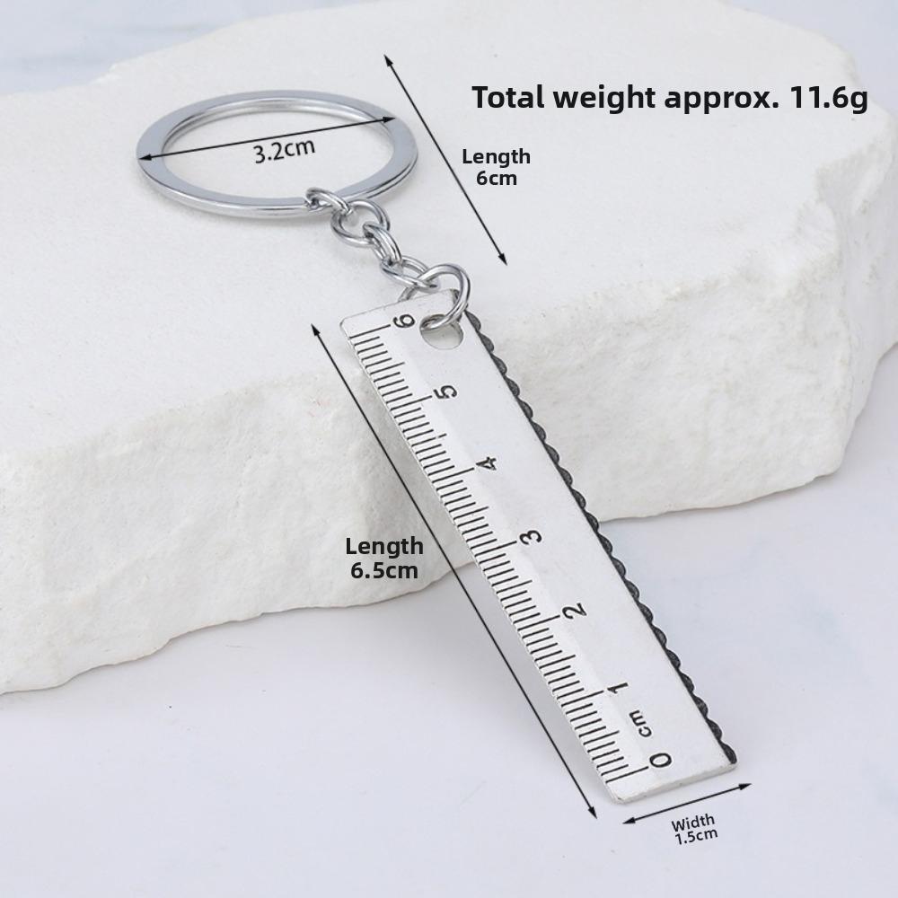 Multi-Functional Keychain Measuring Tool Anti-Loss Design Pocket Ruler Keychain Bag Decoration