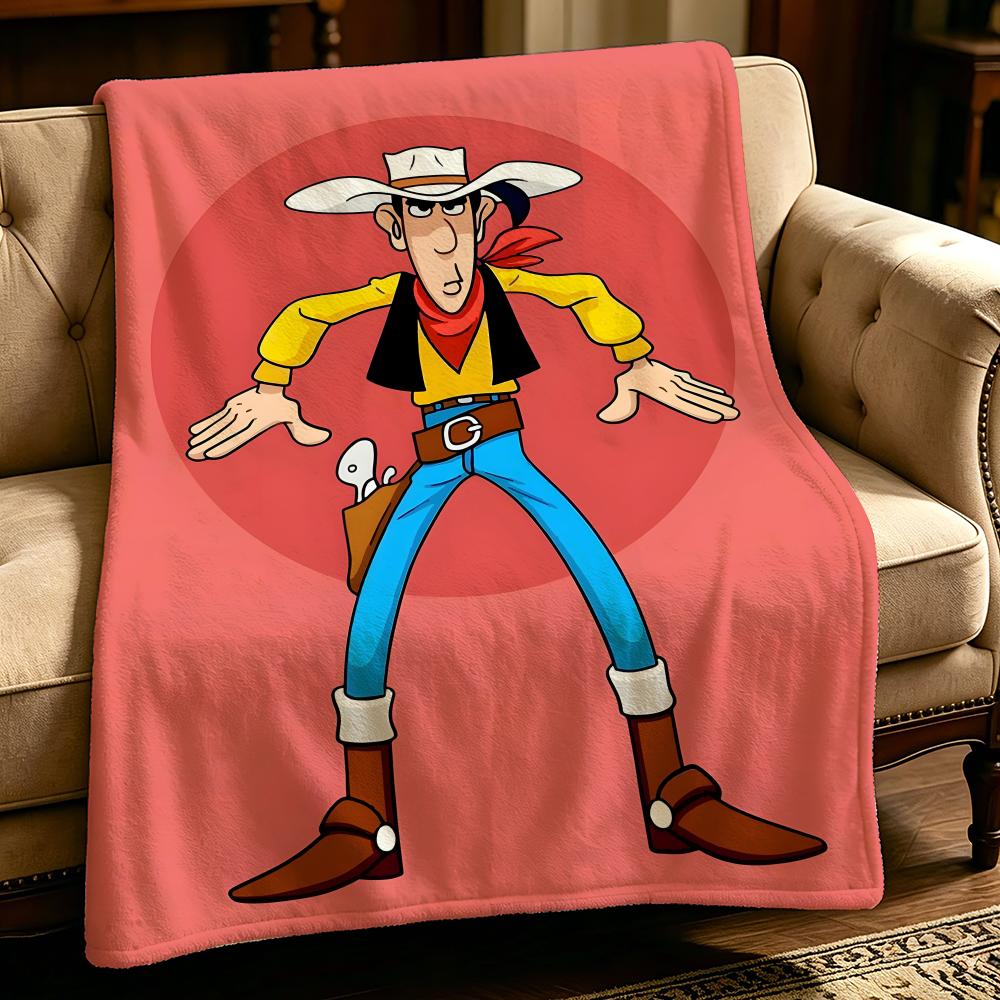 Мультяшное одеяло L-Lucky Luke-e, толстое, комфортное, из фланели, для использования в различных ситуациях, в помещении, на улице, для дневного сна