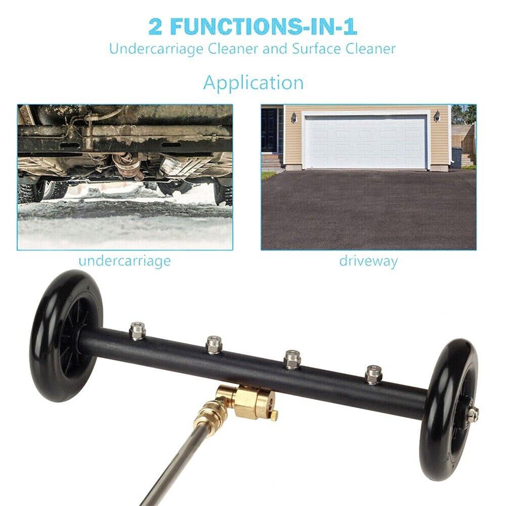 16-дюймовая моечная машина для мойки днища автомобиля с водяной щеткой и 2 удлинительными трубками, двухфункциональная мойка высокого давления для чистки ходовой части