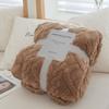 Solid Color Coral Fleece Air Conditioning Blanket Home Sofa Bedroom Small Blanket Long Pile Cozy Warm Blanke