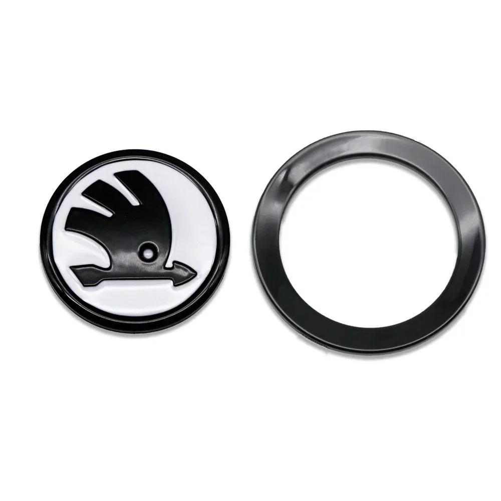 WMZW4 Automobile ABS steering wheel badge is suitable for Skoda Octavia Scala Rapid Kamiq Kodiaq Fabia Superb Karop Accessorie