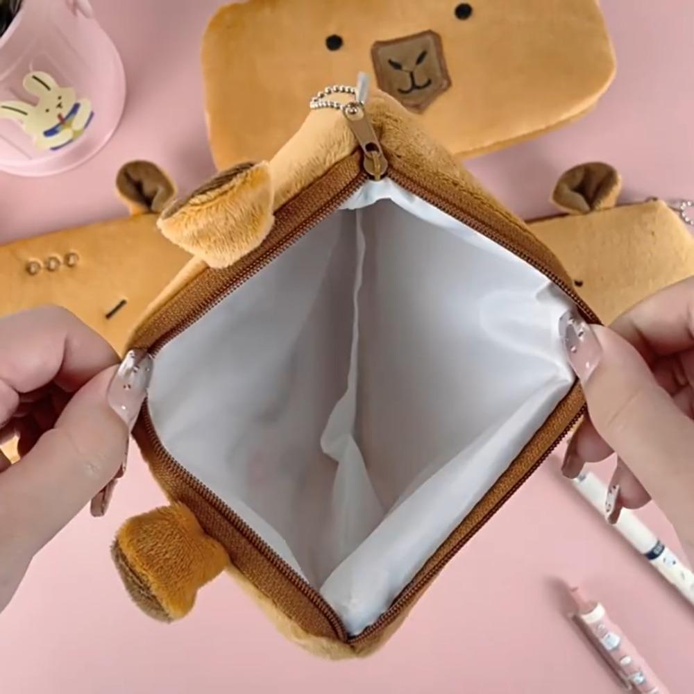 Soft Plush Coin Purse Large Capacity Cartoon Pencil Case Portable Stationery Holder Bag  Student