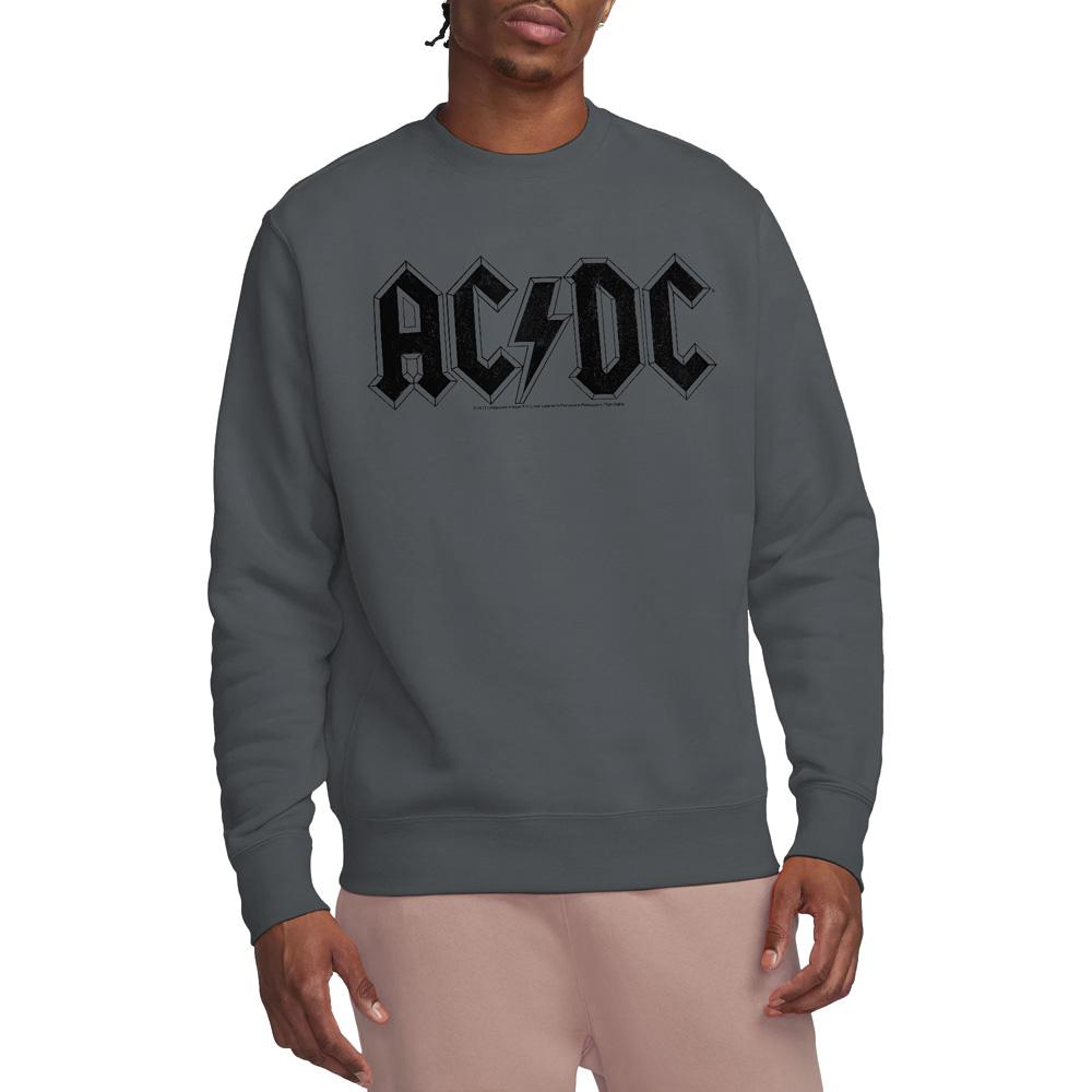AC/DC Unisex Adult Worn Logo Sweatshirt
