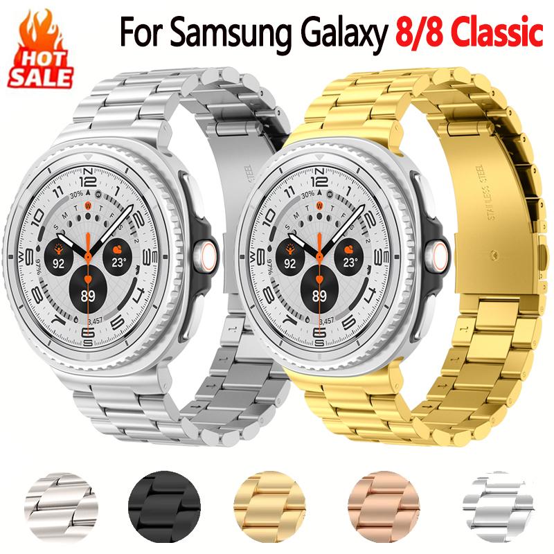 Роскошный ремешок для Samsung Galaxy watch 8 ремешок 40мм 44мм Металлический браслет из нержавеющей стали correa Samsung galaxy watch 8 classic 46мм