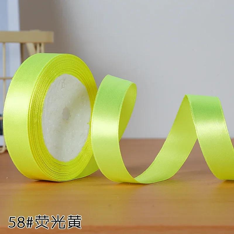 22 метра 20 мм атласная лента с одной стороной для DIY, шелковые атласные ленты, поделки, банты, ручная работа, упаковка подарков, вечеринка, свадьба, аксессуары для одежды
