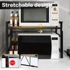 Retractable Microwave Stand Expandable Oven Storage Shelf Spice Jars Rack  Baking Organization