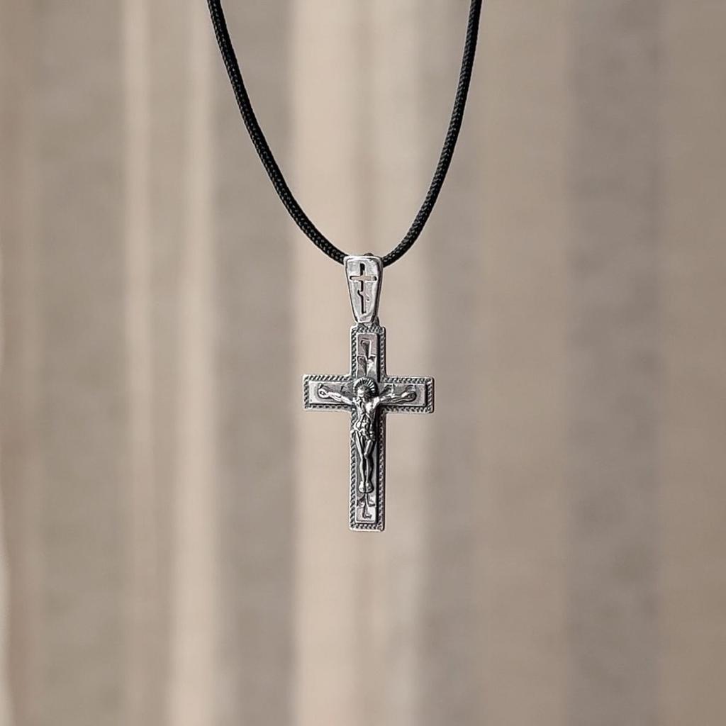 Серебряный крестик без камней (2156581)