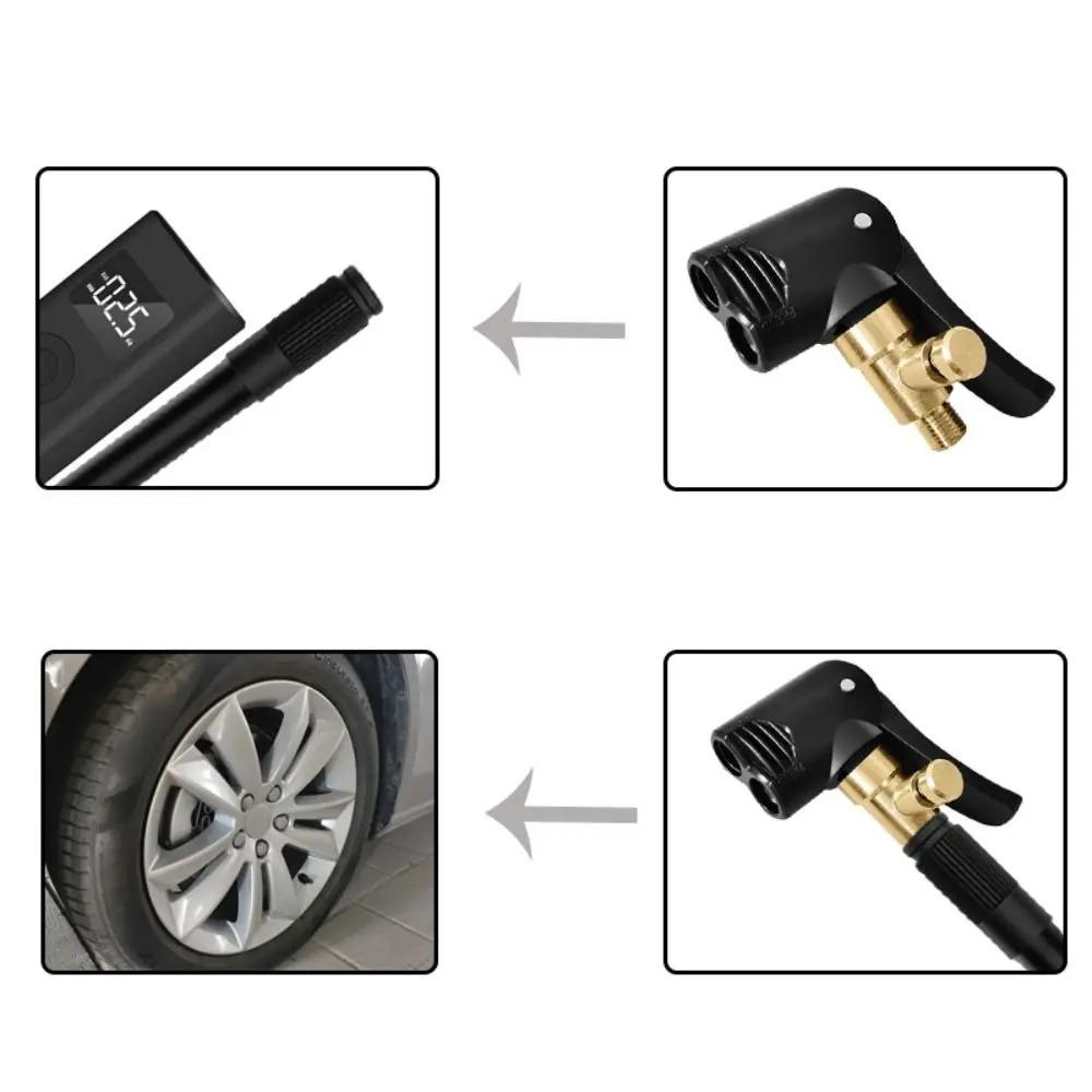 Tire Air Pump Nozzle Tire Inflation Valve Adapter Practical Inflatable Pump Connector Tire Inflator Chuck for Bike/Motorcycle