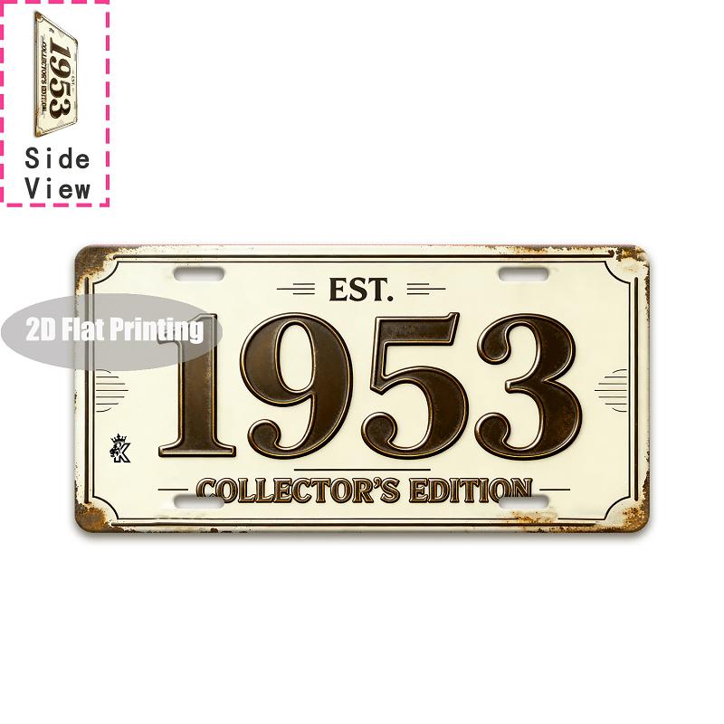 Vintage European City Year Landscape Metal License Plate Sign Retro 2D Flat Printed Tin Plaque Wall Decor for Home Bar