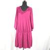 Knee-Length Dress with Poncho Sleeves/Size 0/Pink/(USED)