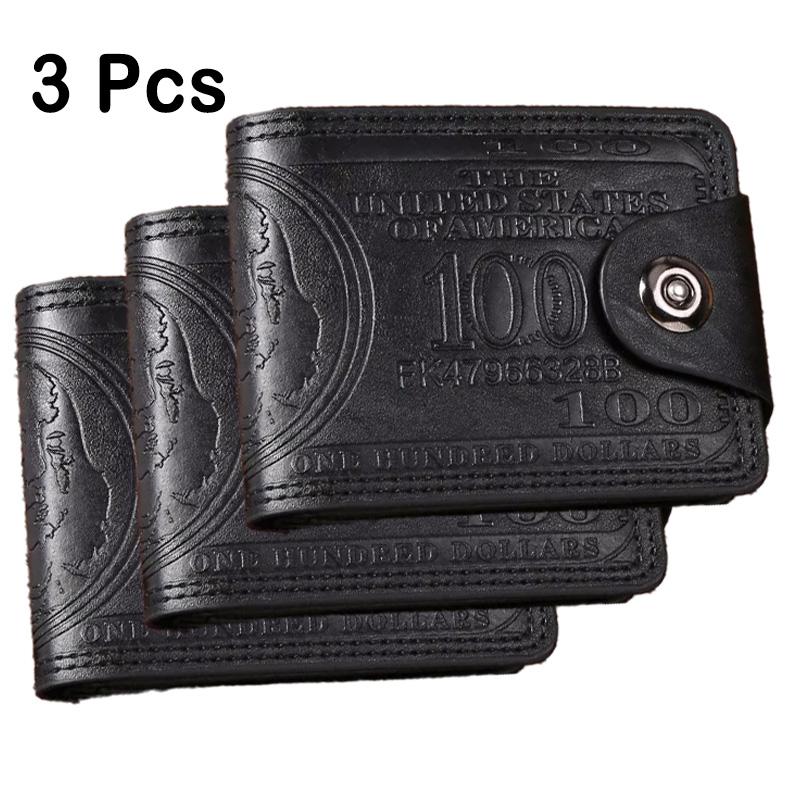 Мужские кошельки с узором 100 долларов США, кошелек из мужской кожи с застежкой-кнопкой и молнией, держатель для карт, карман для монет, кошелек cartera hombre