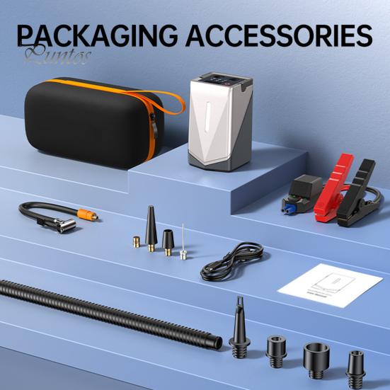 Многофункциональное пусковое устройство с воздушным насосом, 3 режима, регулируемый быстрый нагнетатель 150 фунтов на кв. дюйм, портативное пусковое устройство, воздушный компрессор с аварийным светом