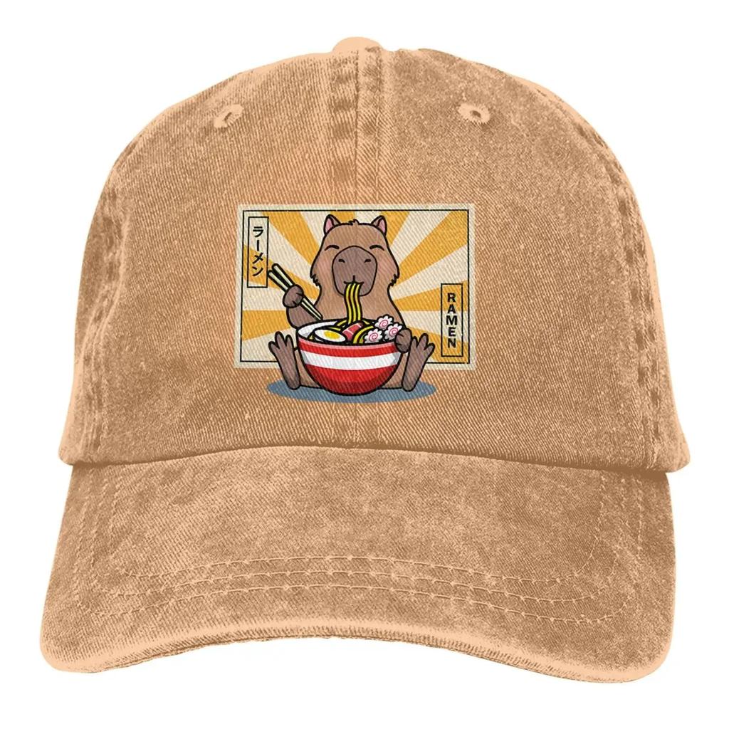 Capybara Multicolor Hat Peaked Women's Cap Ramen Personalized Visor Protection Hats