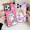 Розовый Единорог Радуга Ударопрочный Чехол для Телефона для iPhone 17 Air 16 16E 15 Pro Max 14 Plus 13 Mini 12 Задняя Крышка Противоударный Fundas