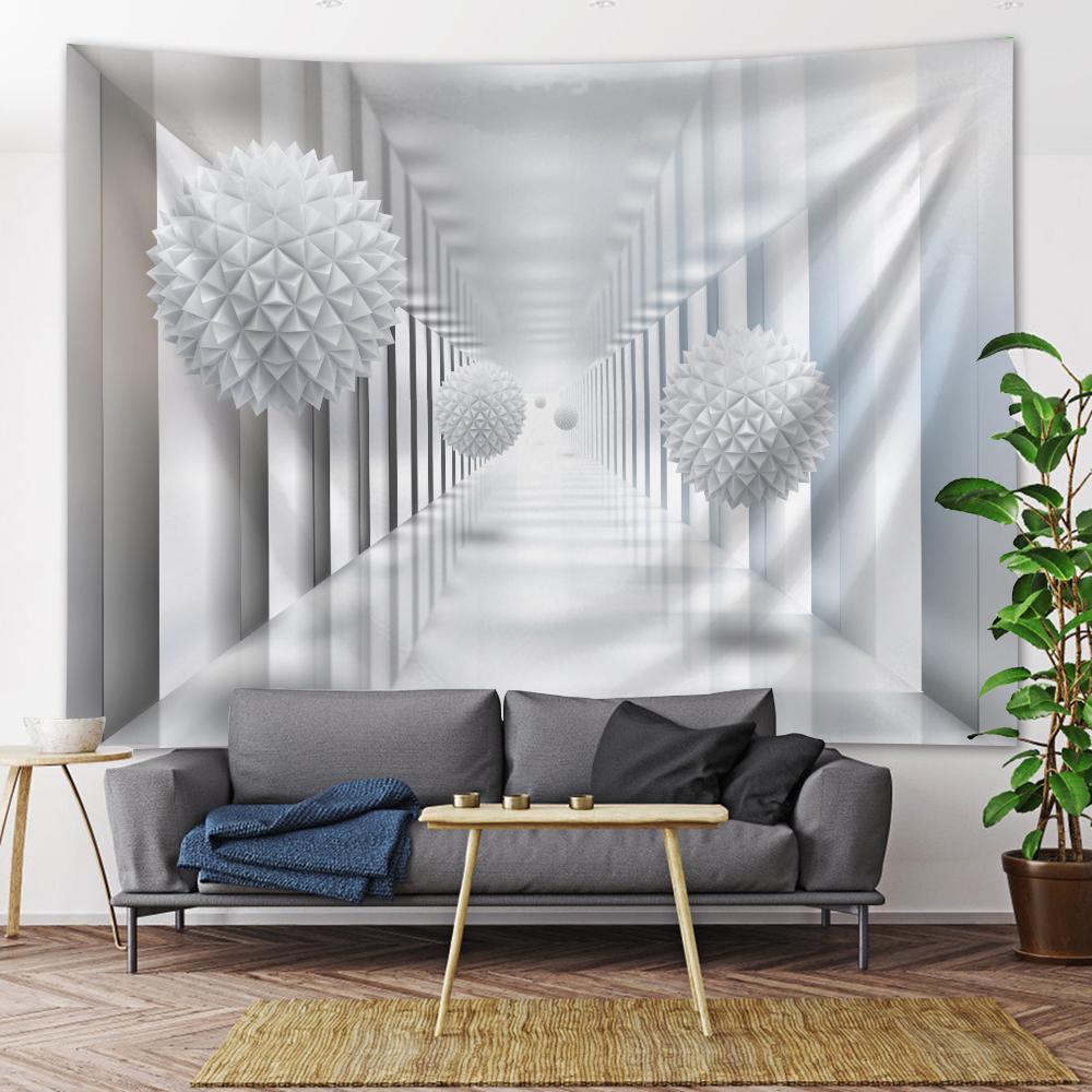 Окно дома арт-деко гобелен психоделическая сцена хиппи богемные украшения листы коврик для йоги украшение стены спальни