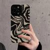 Fashion Zebra Stripe Wrinkle Silicone Leather Case For iPhone 13 14 11 15 16 Pro Max 12 Mini Soft Shockproof Full Cover