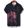 Men's Shirt Fashion Cool Samurai Cat Tops Summer New Men's Clothing Casual Short-Sleeved Buttons Loose Blouse Hawaiian Shirts