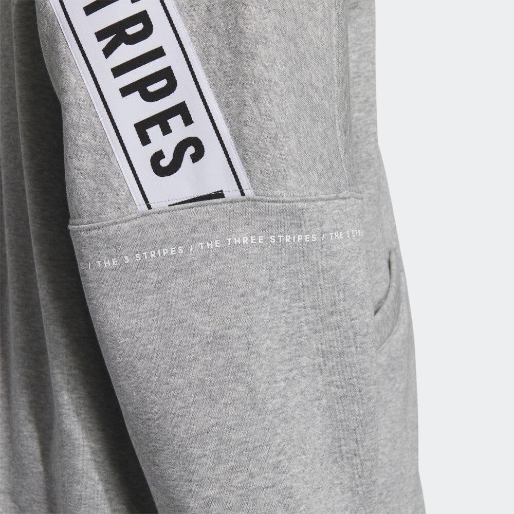 adidas Куртка с капюшоном и длинными рукавами на молнии с принтом в виде полосок, серая, унисекс, IK7327