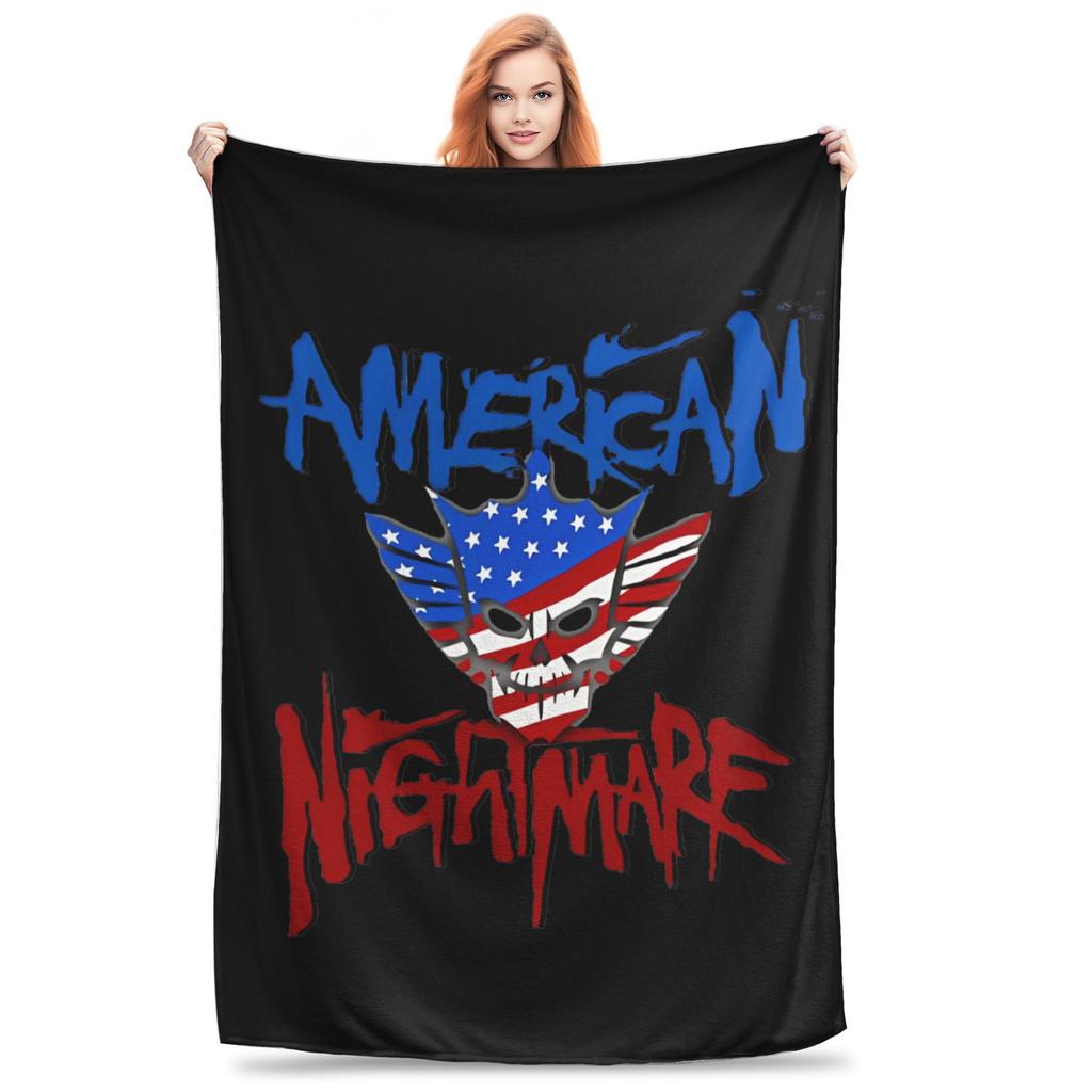 In The Ring Nightmares Wrestler Blankets Fleece Cody Rhodes Super Warm Throw Blankets for Car Sofa Couch Bed Rug