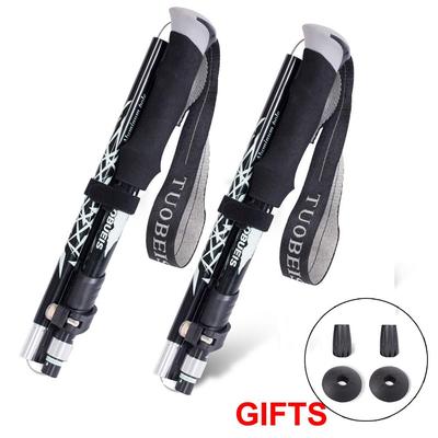 2 шт./лот, 5 секций, уличные складные треккинговые палки, портативная походная трость для скандинавских пожилых людей, телескопическая клубная палка, легко помещается в сумку