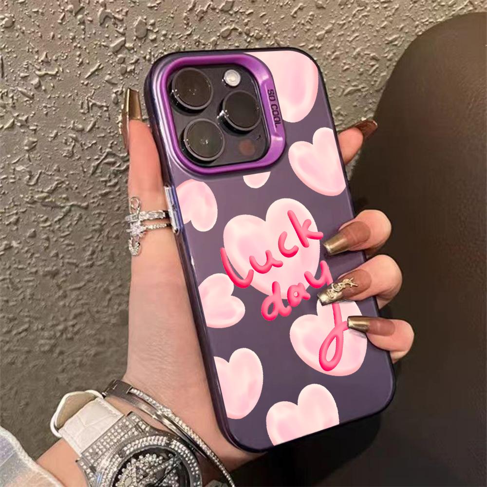 Luxury Love Heart Silver Phone Case For Samsung Galaxy S25 S24 Ultra S23 S22 FE S21 S20 Ultra Plus FE A25 A35 A55 5G Cover