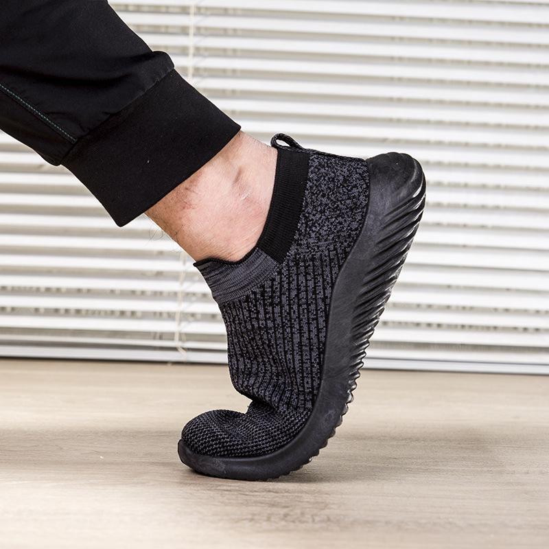 Мужская обувь Flyknit, студенческая спортивная обувь, дышащая, мягкая подошва, без застежек, новая модная мужская повседневная обувь