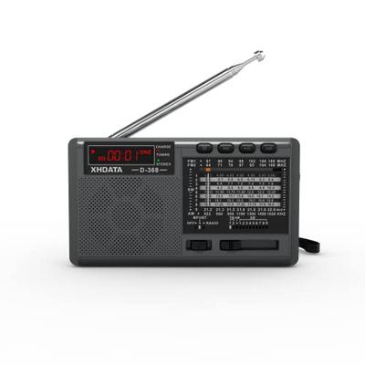 XHDATA D368 FM/AM/SW/Wide FM Совместимый, Высокочувствительный Прием, Компактное Портативное Радио, Аварийное Радио, Коротковолновое Радио, DSP Стерео, Работа от Батарей Ope