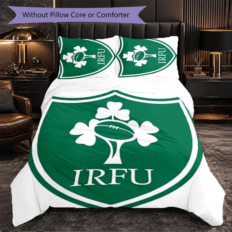 Ireland Rugby Pattern Microfiber 3Pcs Bedding Set Decor Duvet Cover Set For Bedroom Home Use