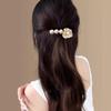 Acetate Camellia Pearl Side Clip Korean Style Duckbill Clip Cute Flower Hair Clip Daily