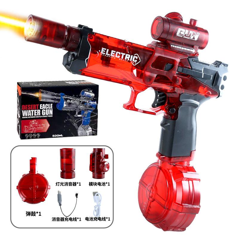 Firelight Ice Mouse Electric Continuous Fire Toy Water Gun Hand-integrated Linkage Return-to-chamber Pulse Flame Light Children's Toy