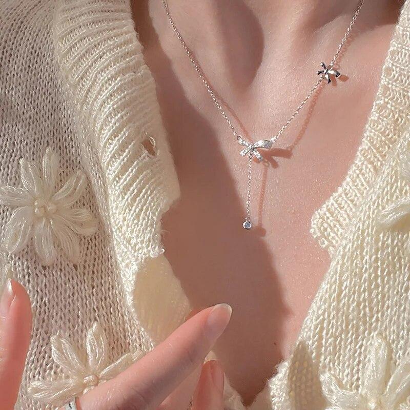 Роскошное ожерелье со звездами и сердцем из горного хрусталя, модное очаровательное колье-цепочка на ключицы, кулон для женщин и девочек, вечерние свадебные украшения