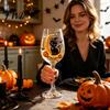 Halloween Wine Glass Glass, Spooky Ghost Cat Witch Pumpkin Drinking for Unique Cup Wines, Cocktails, Spirits, Holiday Glassware Dinner, Party Supplies