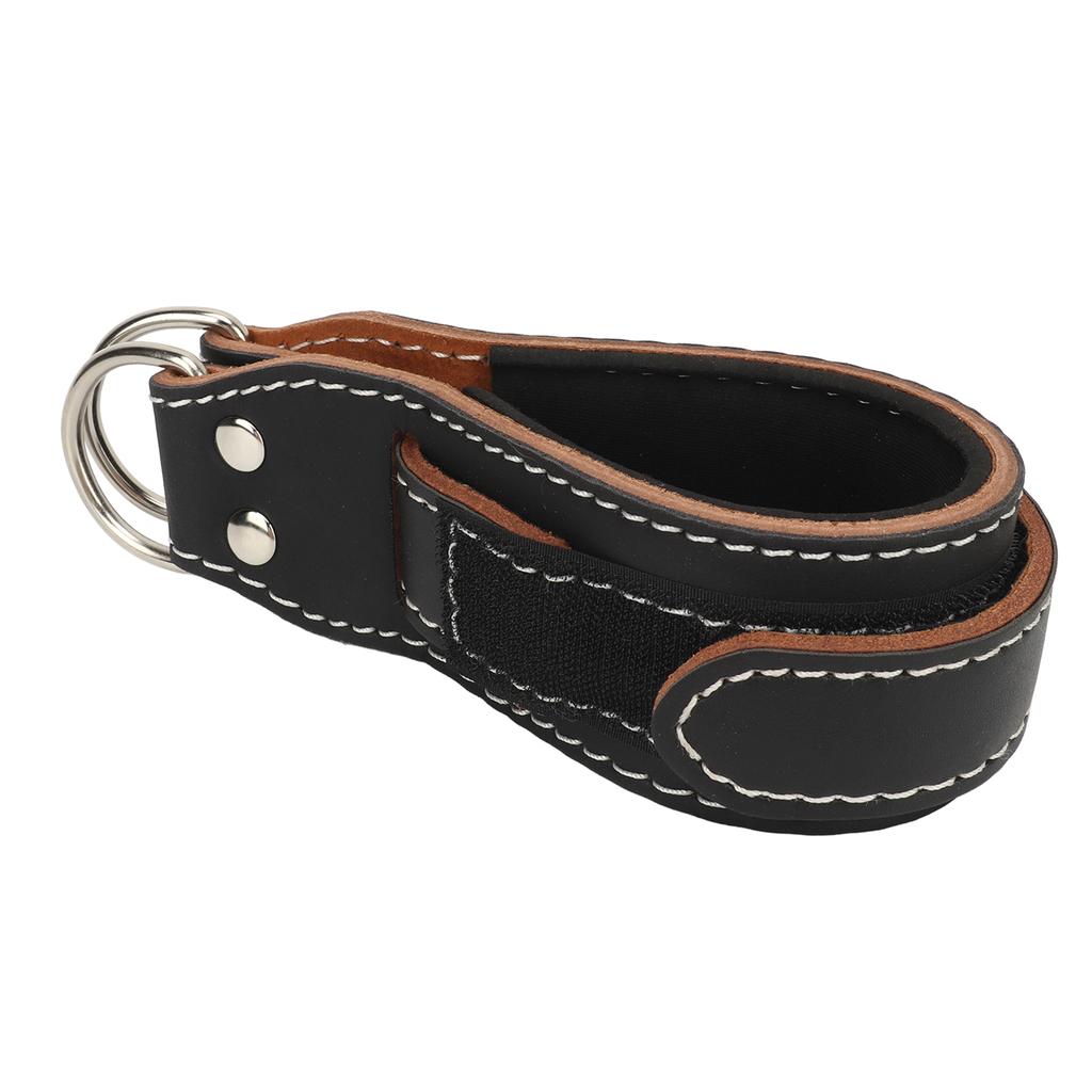 Ankle Strap Cowhide Wrist Cuff Hook and Loop D Ring Comfort Cuff Attachment for Workout Gym Cable