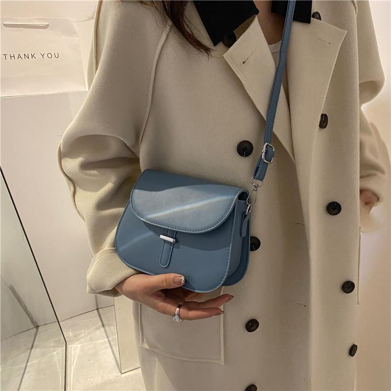 Fashion Women Crossbody Saddle Bag PU Leather Small Handbags Purses Retro Semicircle Designer Messenger Bags Female Clutch Tote