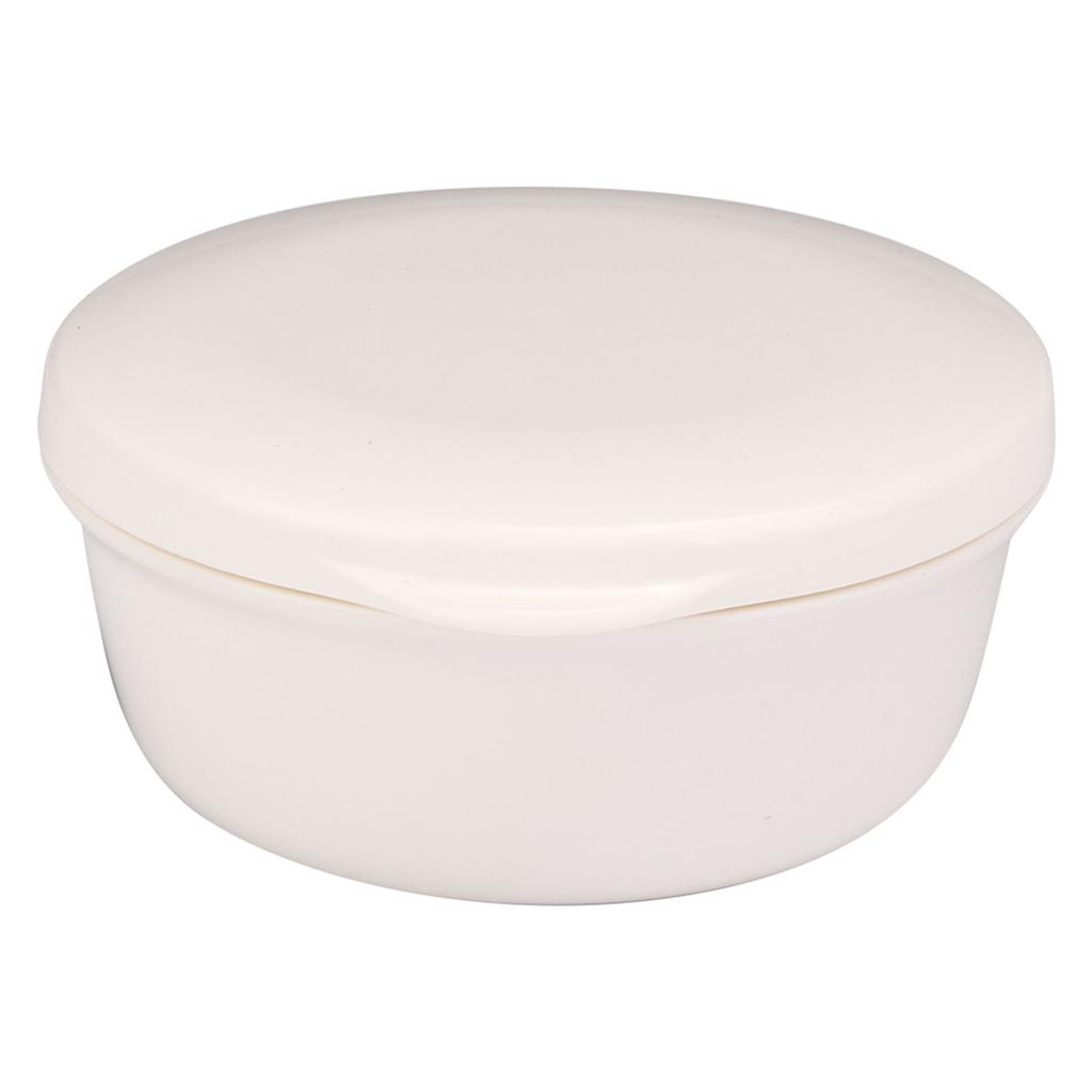 Compact Round Shape Soap Box Case Dish Container Holder with Draining Plate Cover for Travel