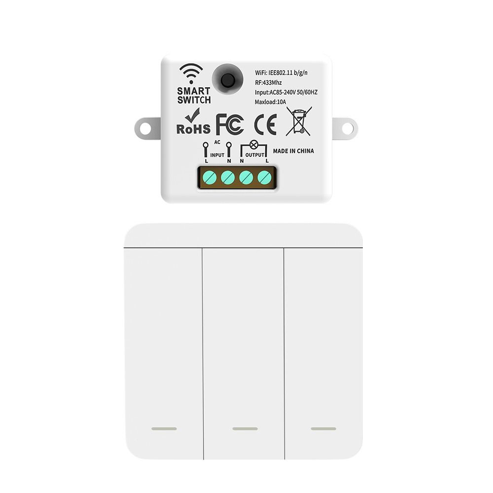 AC85-265V Wireless Smart Switch 1/2/3Gang Remote Control Switch Wall Panel Switch Home Automation