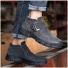 Men's Fashion Steel Toe Caps Working Safety Boots Cow Suede Leather Welding Shoes Worker Tooling Security Ankle Botas Protection