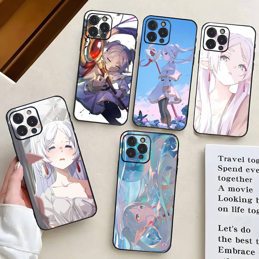 Чехол для телефона Frieren Animation F-Frieren Beyond Journeys End Для iPhone 17 Air 16 15 14 13 Pro Max 11 12 Черный Силиконовый Чехол