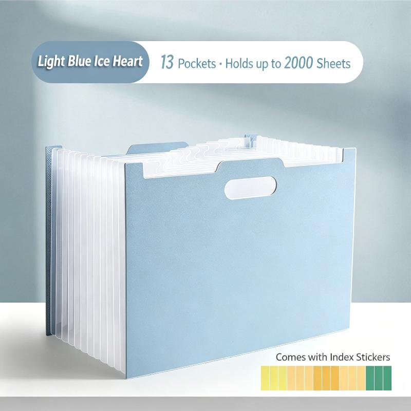 A4 Accordion File Organizer 13 Pockets Expanding Folder with Label Pocket for Office Desk School Supplies Home Storage