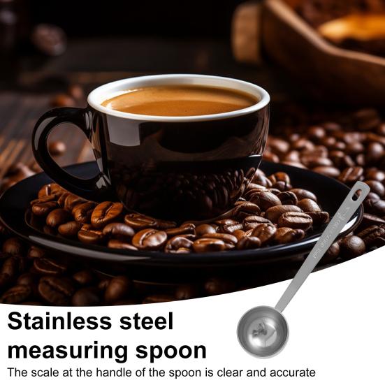 Stainless Steel Measuring Spoon Long Handle Coffee Scoop Spoon Tablespoon 5ml 10ml 15ml 20ml 30ml Cooking Measurement Tool for Ground Coffee