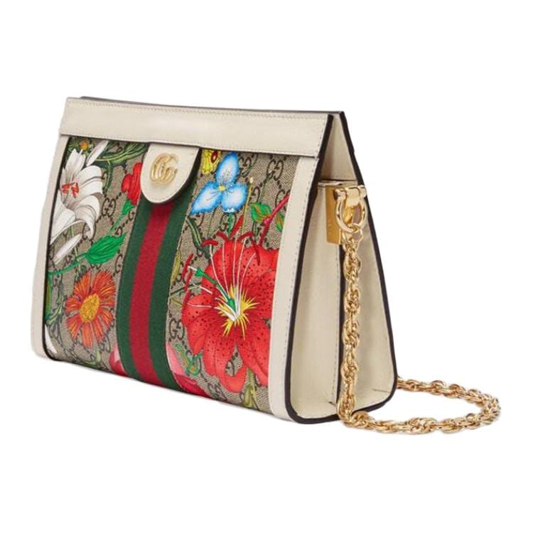GUCCI Ophidia Canvas With Leather Crossbody Bag, Shoulder Bag Small Women's Ebony & White & Multicolor 503877-HV8AC-9759