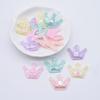100Pcs 28*20mm Bling Crown Applique Padded Patches for DIY Headwear Hair Clips Decor Clothes Hat Crafts Sewing Supplies