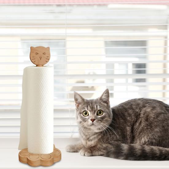 Держатель для бумажных полотенец для кошек. Прочная конструкция. Высокая устойчивость. Легко чистить.