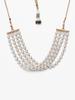Estele Классический универсальный колье с четырьмя линиями белого жемчуга