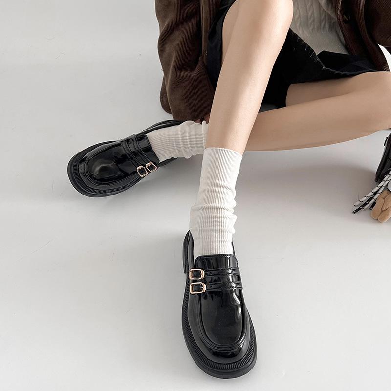 Retro Versatile British Style Platform Small Leather Shoes Women's Autumn and Winter 2025 New Brown Heightening French Mary Jane Single Shoes