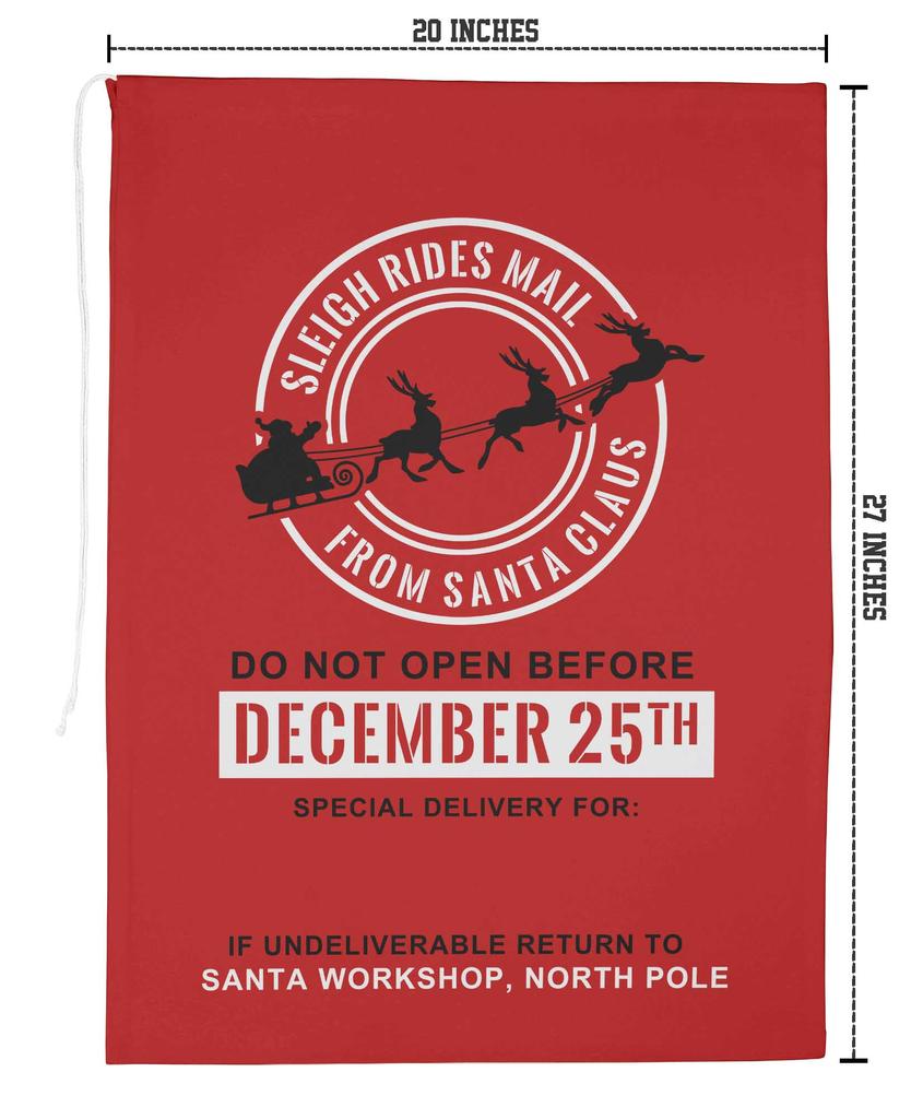 Printtoo Упаковка из 2 специальных рождественских мешков со шнурком, очень большого размера, для многоразового хранения рождественских подарков, 27x20 дюймов