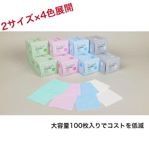 [Набор из 400 штук] Нетканые салфетки для протирки столов D-Cloth от Dainichi Sangyo, синие, овальные, 30 x 30 см, 400 штук (4 коробки по 100) Одноразовые салфетки для мытья посуды/пыли,