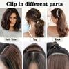 MISS WIG Синтетические короткие прямые волосы гладкие и пушистые 2 клипсы для накладных волос невидимые накладки для накладных волос для женщин повседневные аксессуары