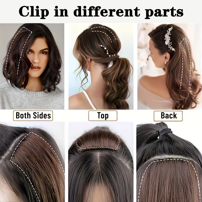 MISS WIG Синтетические короткие прямые волосы гладкие и пушистые 2 клипсы для накладных волос невидимые накладки для накладных волос для женщин повседневные аксессуары